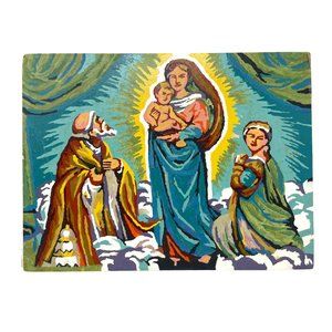 Vintage Paint by Numbers Wall Art Jesus Mother Mary Madonna 50s 60s Religious